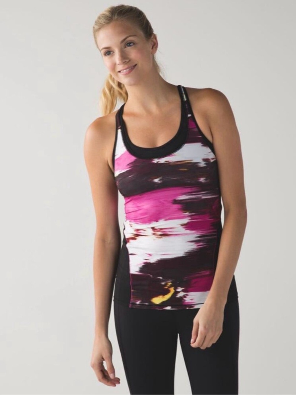 Lululemon Cool Racerback Mesh Workout Tank Shine On Berry Rumble Size 4-6
